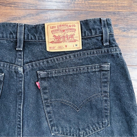 vintage • 90s Levi’s 512 jeans Slim Fit Tapered Leg black denim mom high rise - Picture 9 of 9